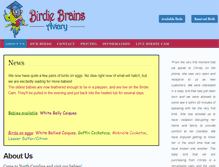 Tablet Screenshot of birdiebrainsaviary.com